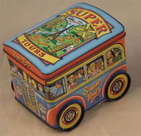 Super Tours Bus Tin Metal Box Genuine DoDo 1983 Vintage 